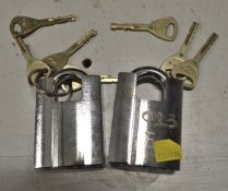 2x Abloy padlocks with keys