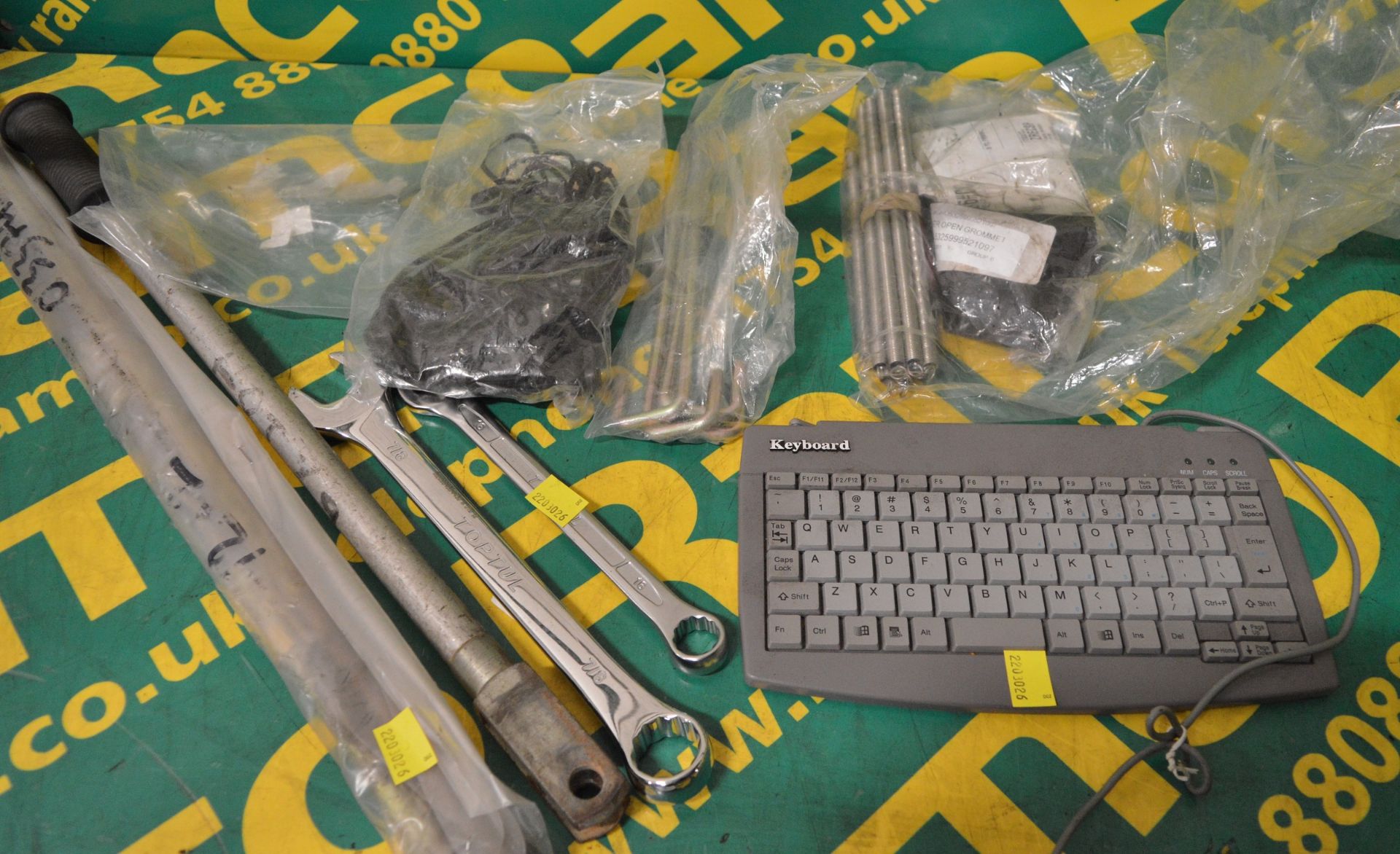 Various Hand Tools - Ring Spanners, Springs, Rods & Mini QWERTY Keyboard - Image 3 of 3