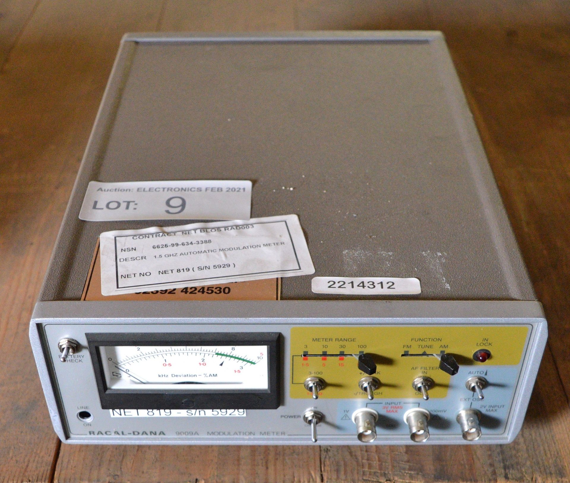 Racal-Dana 9009A Modulation Meter (No power cable) - Image 2 of 3