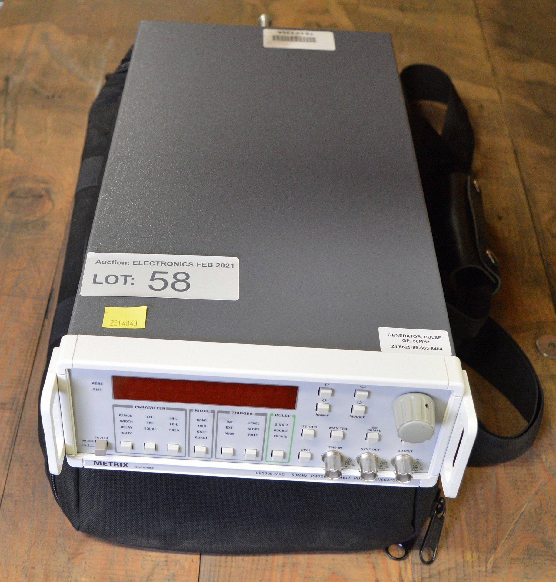 Metrix Electronics GX5000-MoD Programmable Pulse Generator - 50MHz & Carry Bag - Image 2 of 3