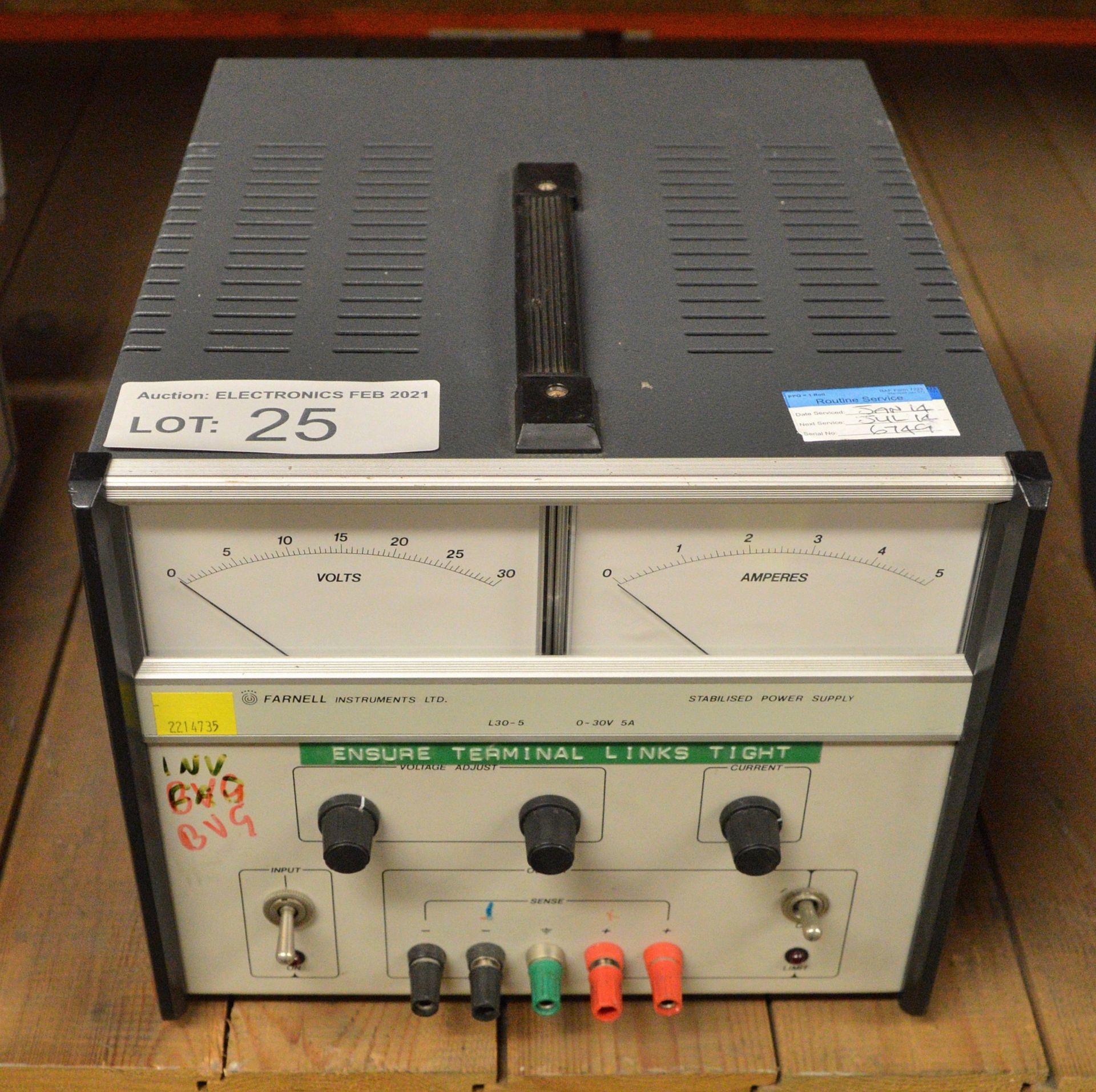 Farnell L30-5 Stabilised Power Supply - 0-30v 5A - Image 2 of 3