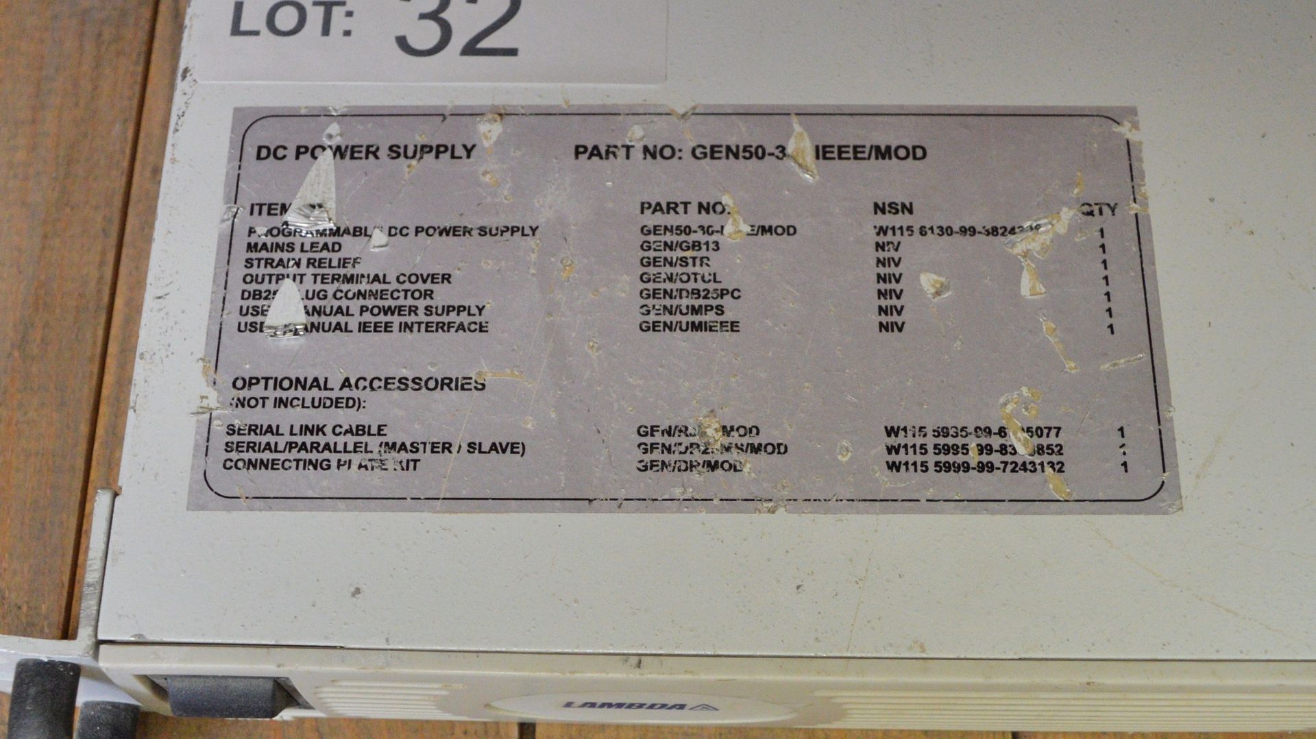 Lambda GEN50-30-IEEE/MOD DC Power Supply - Image 3 of 3