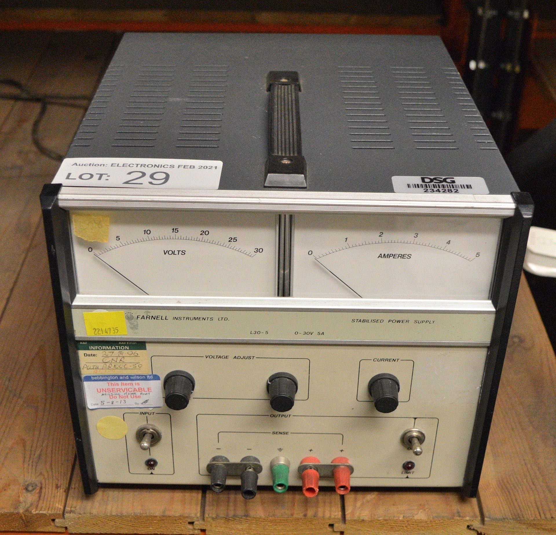 Farnell L30-5 Stabilised Power Supply - 0-30v 5A - Image 2 of 3