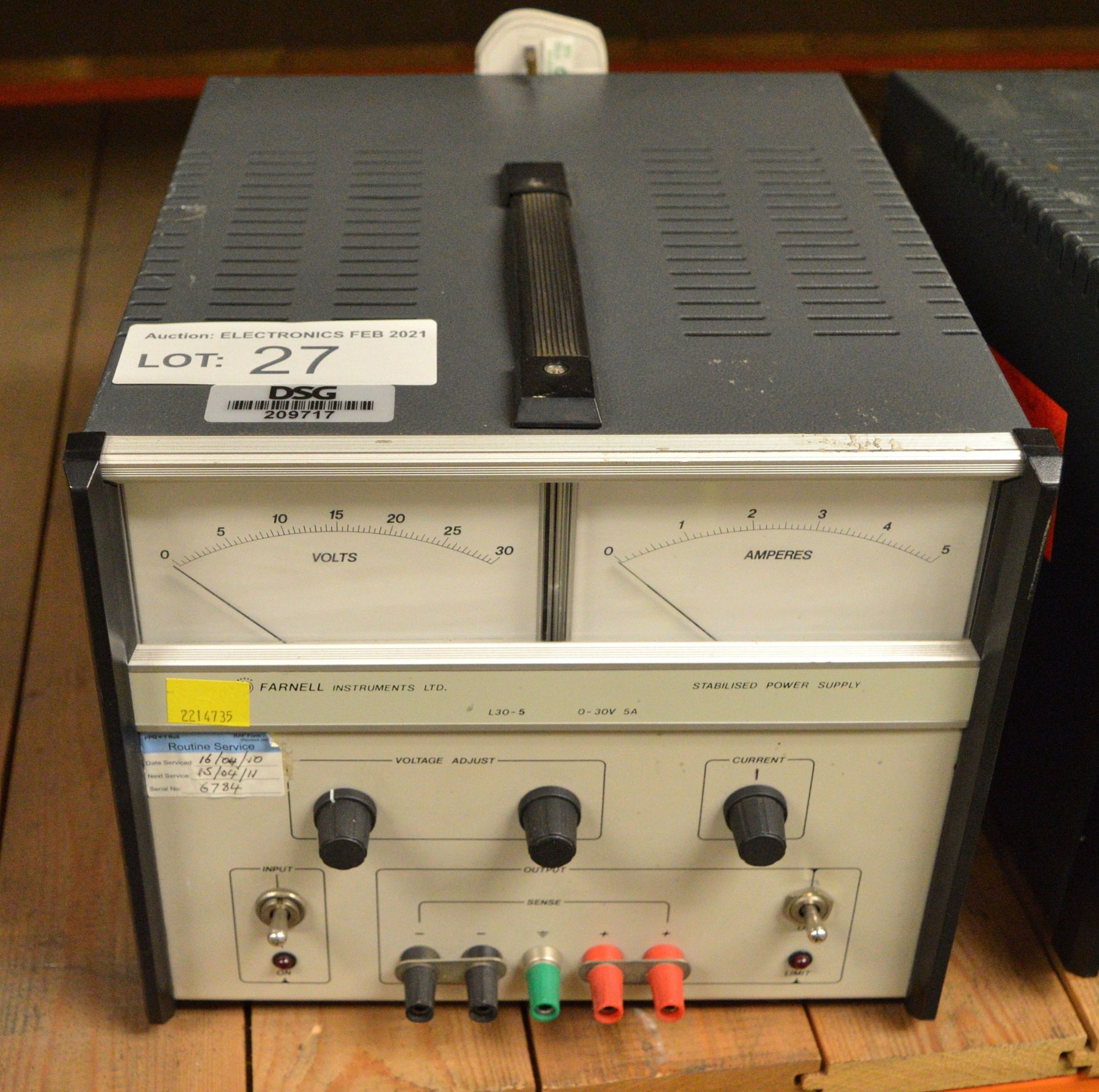 Farnell L30-5 Stabilised Power Supply - 0-30v 5A - Image 2 of 3