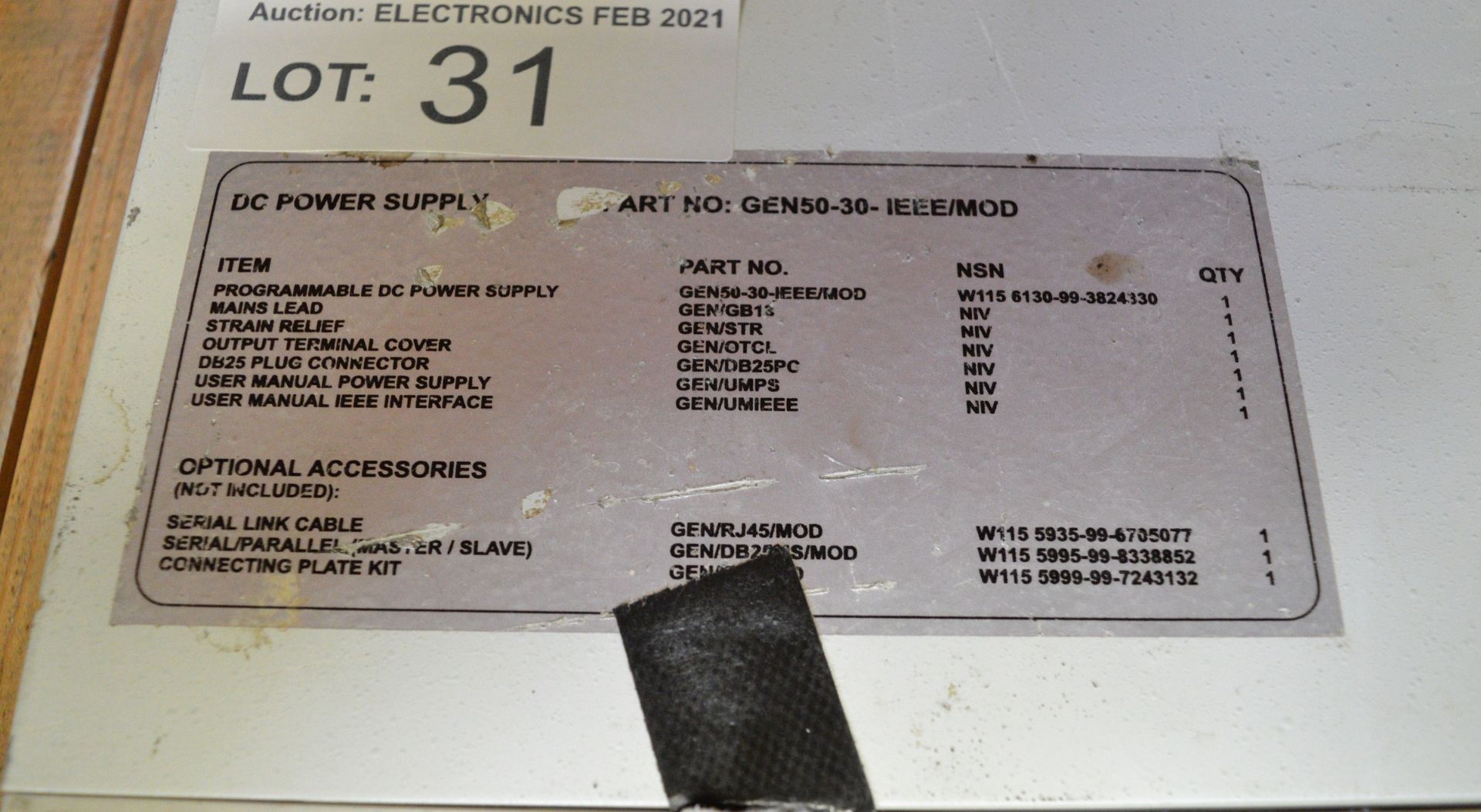 Lambda GEN50-30-IEEE/MOD DC Power Supply (No rack mounts) - Image 3 of 3