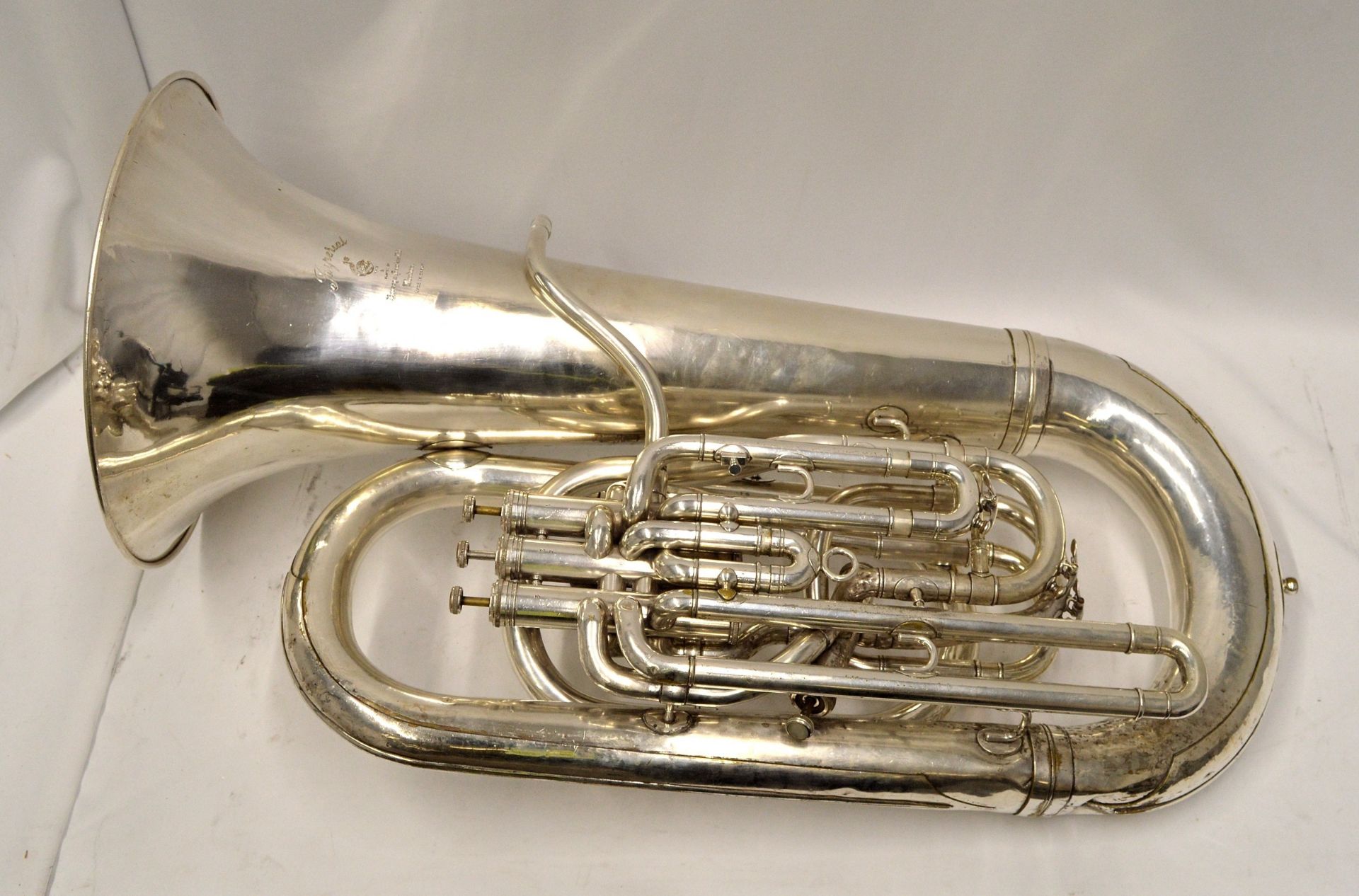 Boosey & Hawkes Imperial Tuba with Case. Obvious dents.Serial No. LP 398883. - Image 4 of 23