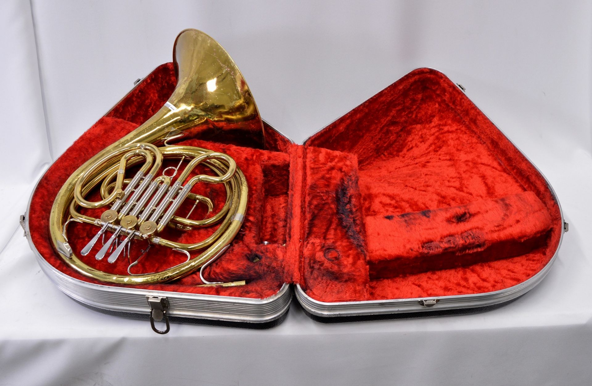 French Horn with Case. Obvious dents. Serial No. 615181.