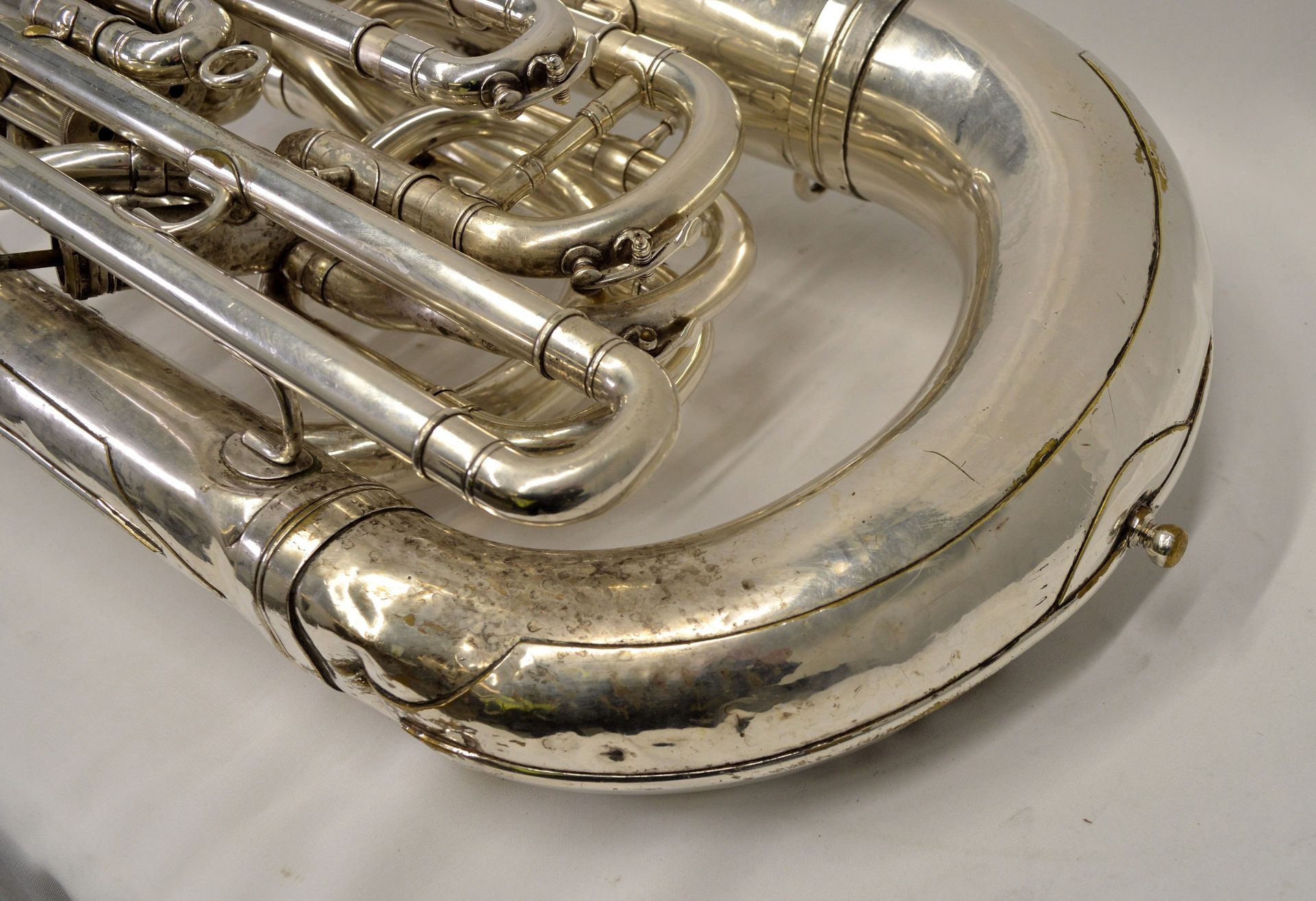 Boosey & Hawkes Imperial Tuba with Case. Obvious dents.Serial No. LP 398883. - Image 12 of 23