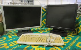 Acer AL2016W LCD Monitor, CTX X761A LCD Monitor & Logitech Computer Keyboard