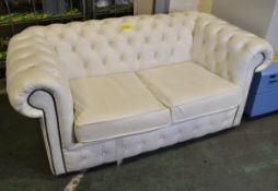 White Leather Sofa - L1650 x D900 x H725mm