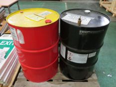 1x Barrel of Aircraft Anti-Freeze 48-24 green 230kg, 1x Barrel of Shell Tellus S2 max indu