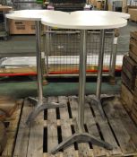 3x White Bar Tables - H1090mm