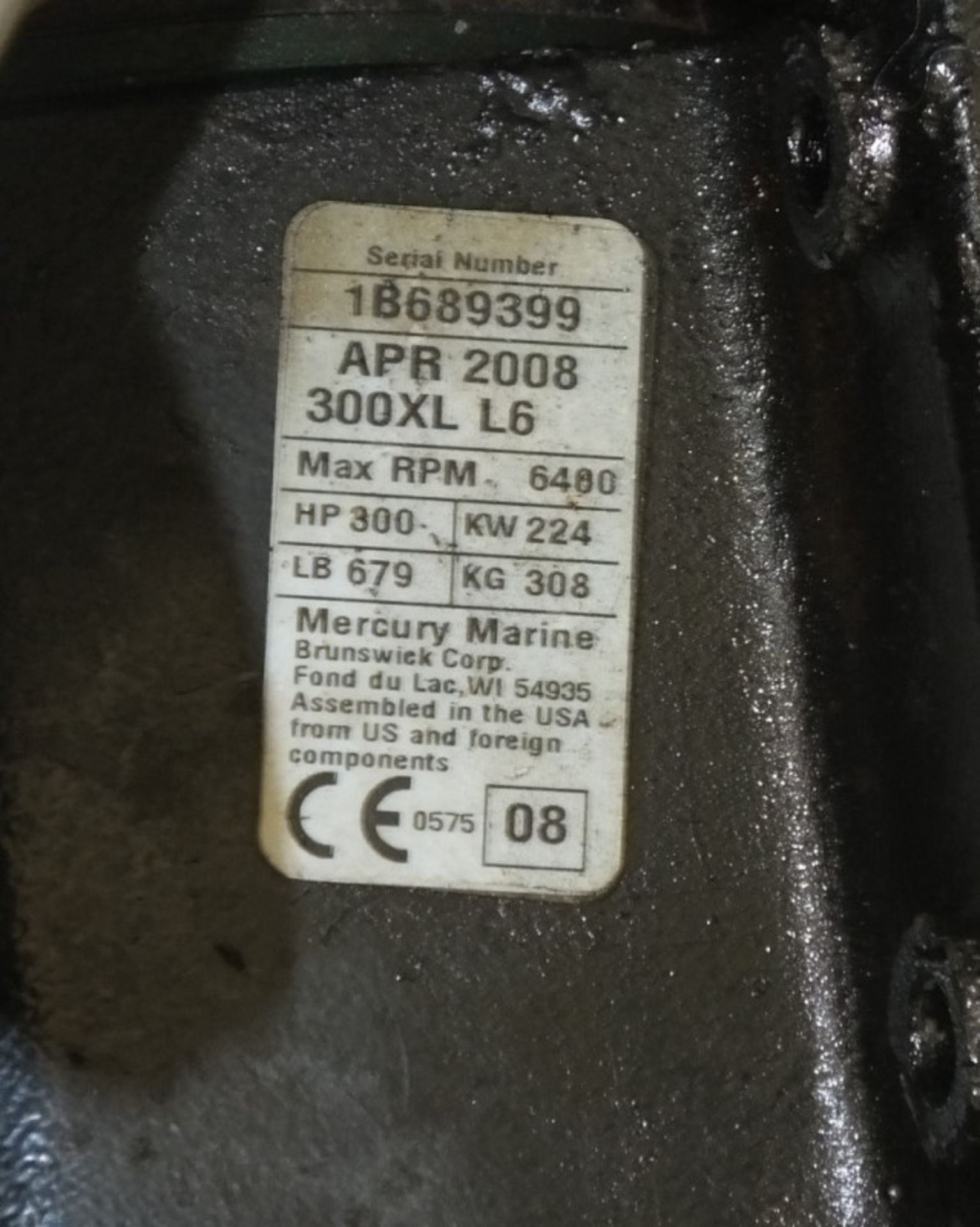 Mercury Verado Outboard engine 2008 - 300XL L6 - serial 1B689399 - hours run 690 - can be - Image 7 of 18