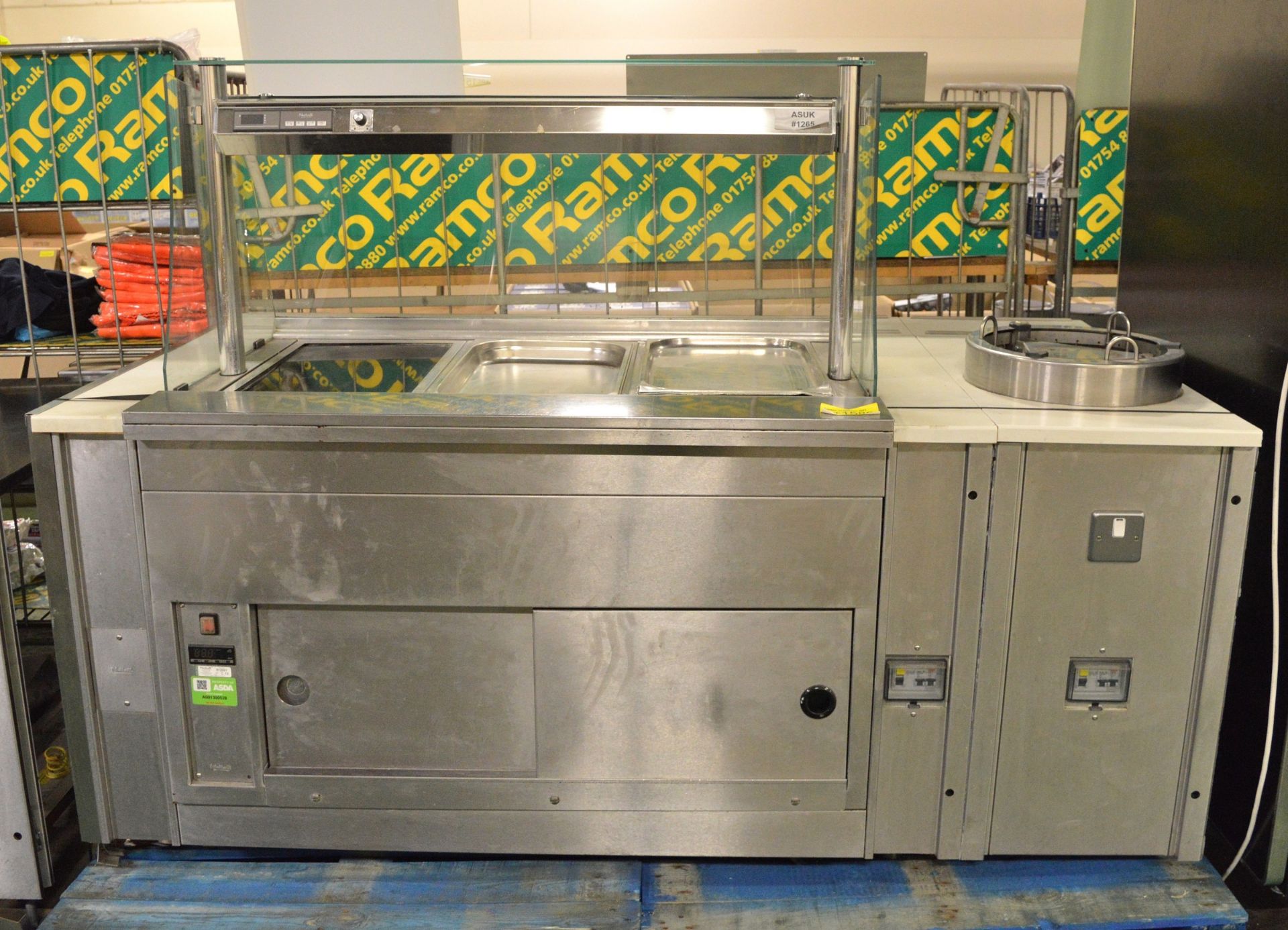 Nuttall Stainless Steel Hot Cupboard Unit with Hot Plates and Plate Dispenser - L1940 x D1