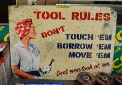 700x500 tin sign Tools Rules