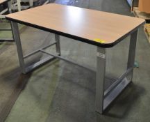 Wooden Table with Metal Legs & Foot Rest - L1400 x D800 x H780mm