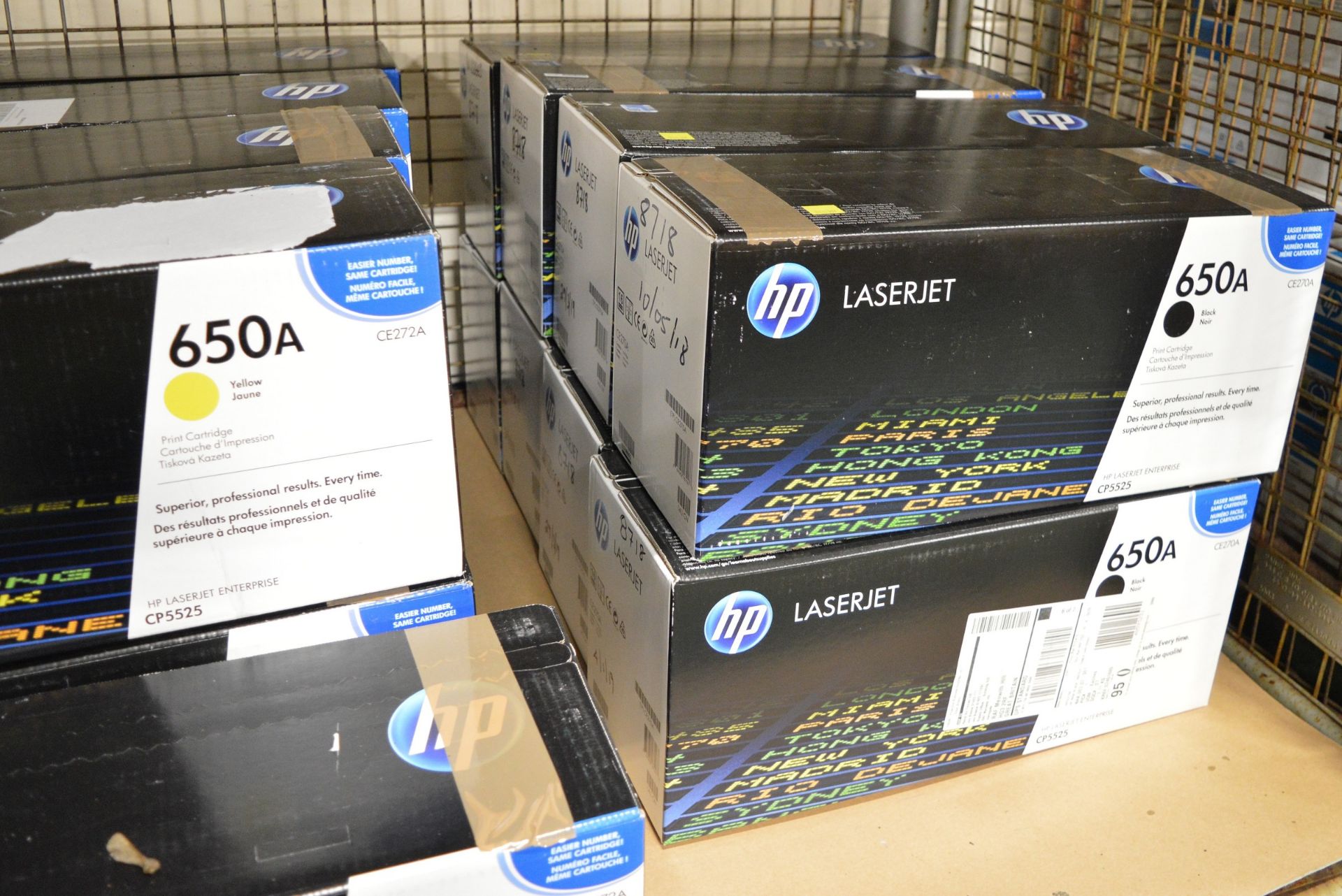 9x HP LaserJet 650A CE272A Yellow Print Cartridges, 8x HP LaserJet 650A CE270A Black Print - Image 3 of 4