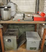 Field Catering Kit - Cooker. Oven, Utensils in storage box, pots, pans, fire blanket box