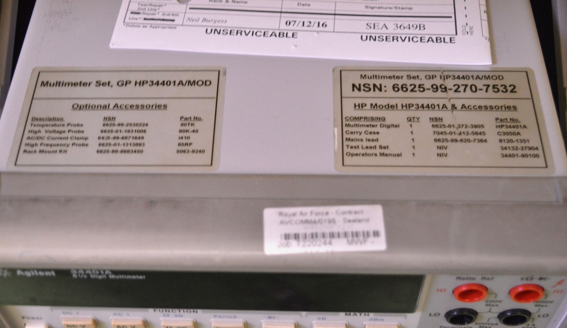 H/P Agilent 34401A 6 1/2 digit Multimeter In A Case - Image 2 of 3