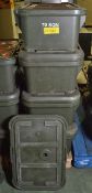 4x Cambo Green Plastic Food Containers L650 x W440 x H310mm - Complete