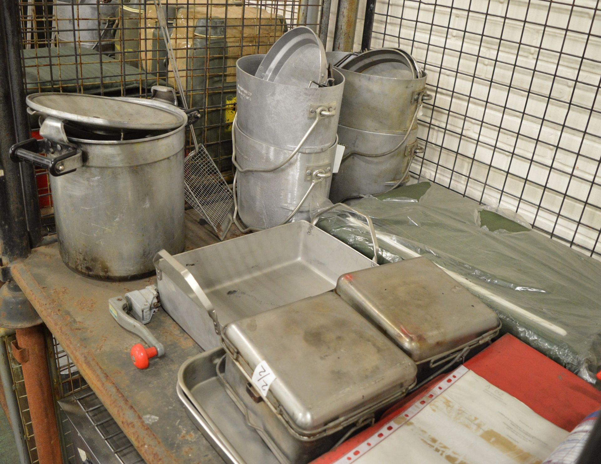 Field Catering Kit - Cooker. Oven, Utensils in storage box, pots, pans, fire blanket box - Image 3 of 5