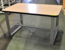 Wooden Table with Metal Legs & Foot Rest - L1400 x D800 x H780mm