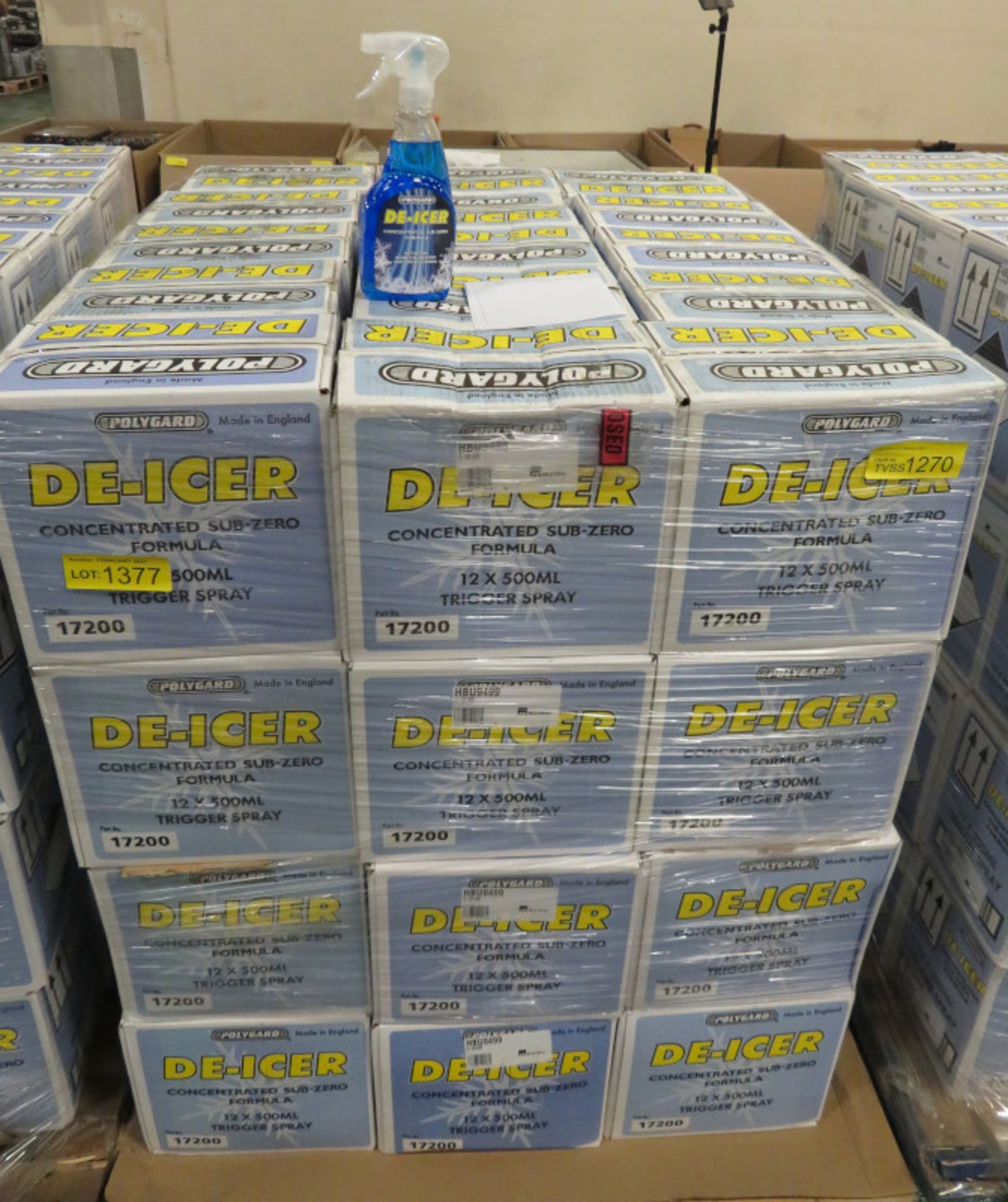 720x Bottles of Polygard Concentrated Sub-Zero Formula De-Icer 500ml - 12 per box - 60 box