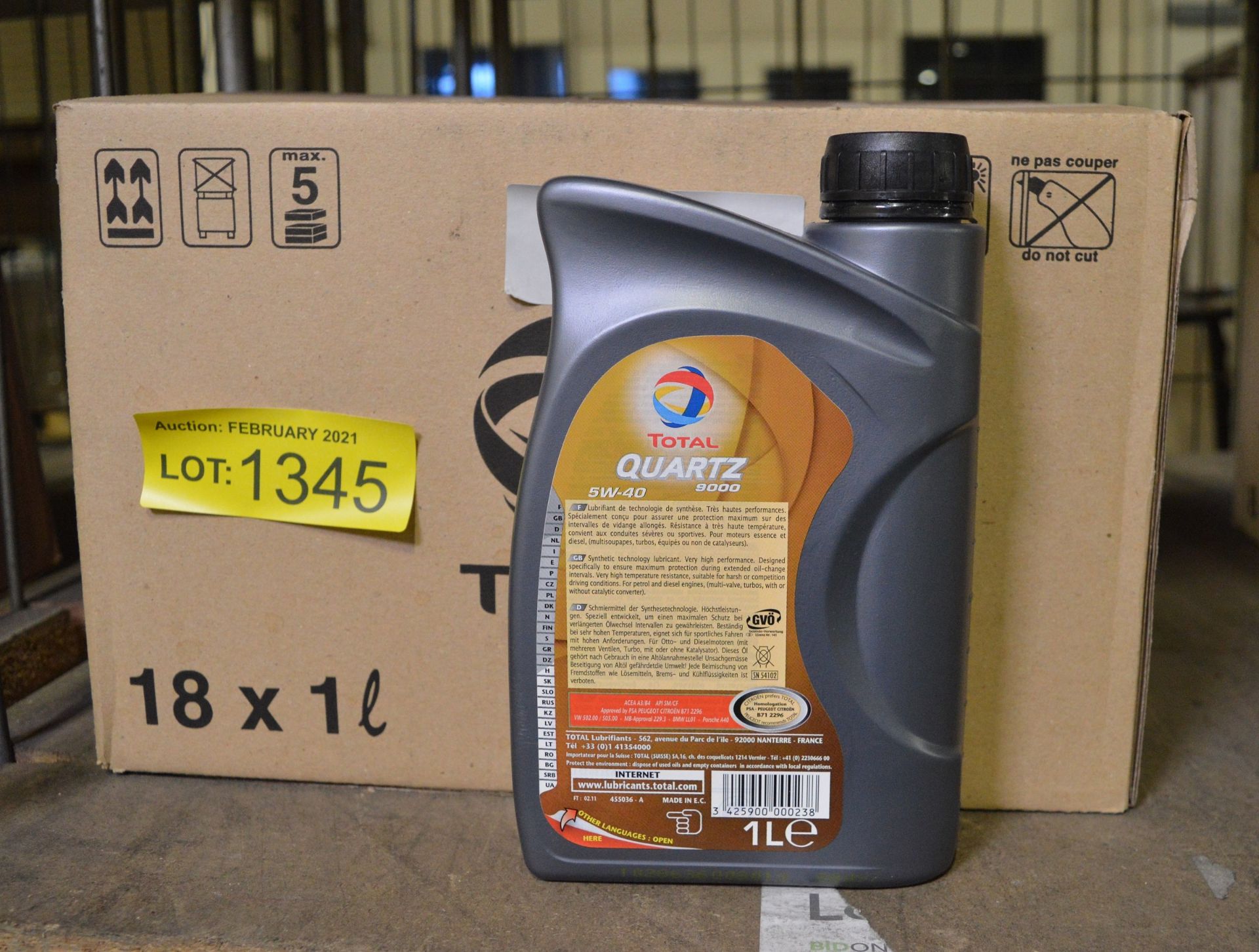 Total Quartz 5W-40 engine oil - 18x 1L bottles - Image 3 of 3