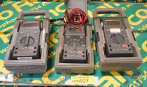 3x Fluke 25 Multimeters with Case