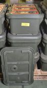 3x Cambo Green Plastic Food Containers L650 x W440 x H310mm - Complete