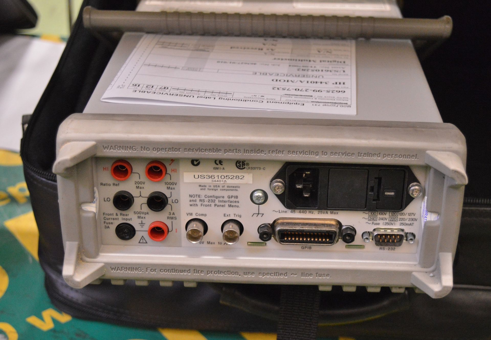 H/P Agilent 34401A 6 1/2 digit Multimeter In A Case - Image 3 of 3