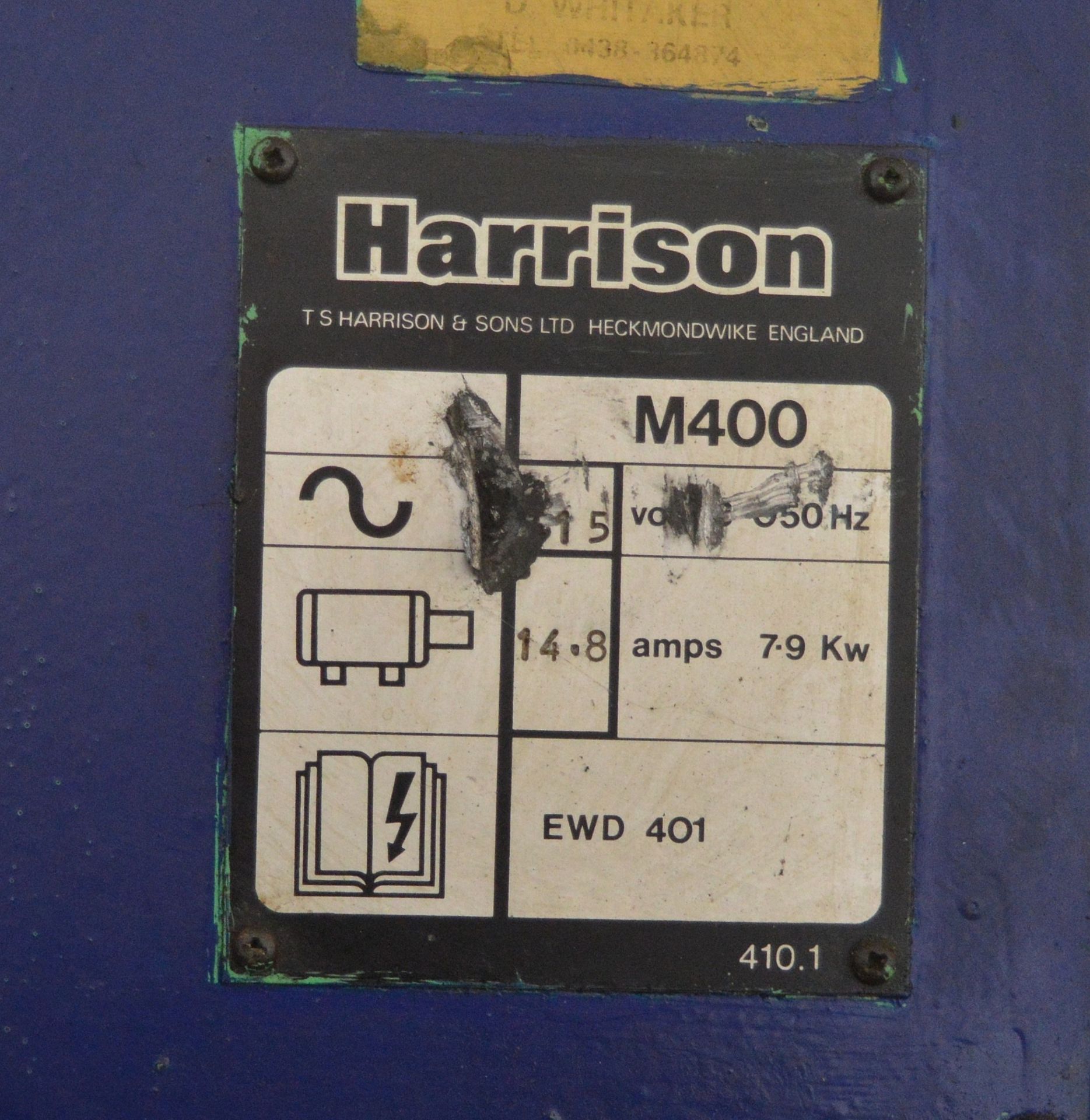 Harrison H30578 600 Lathe - Serial No. 401386 2068 - Image 15 of 15