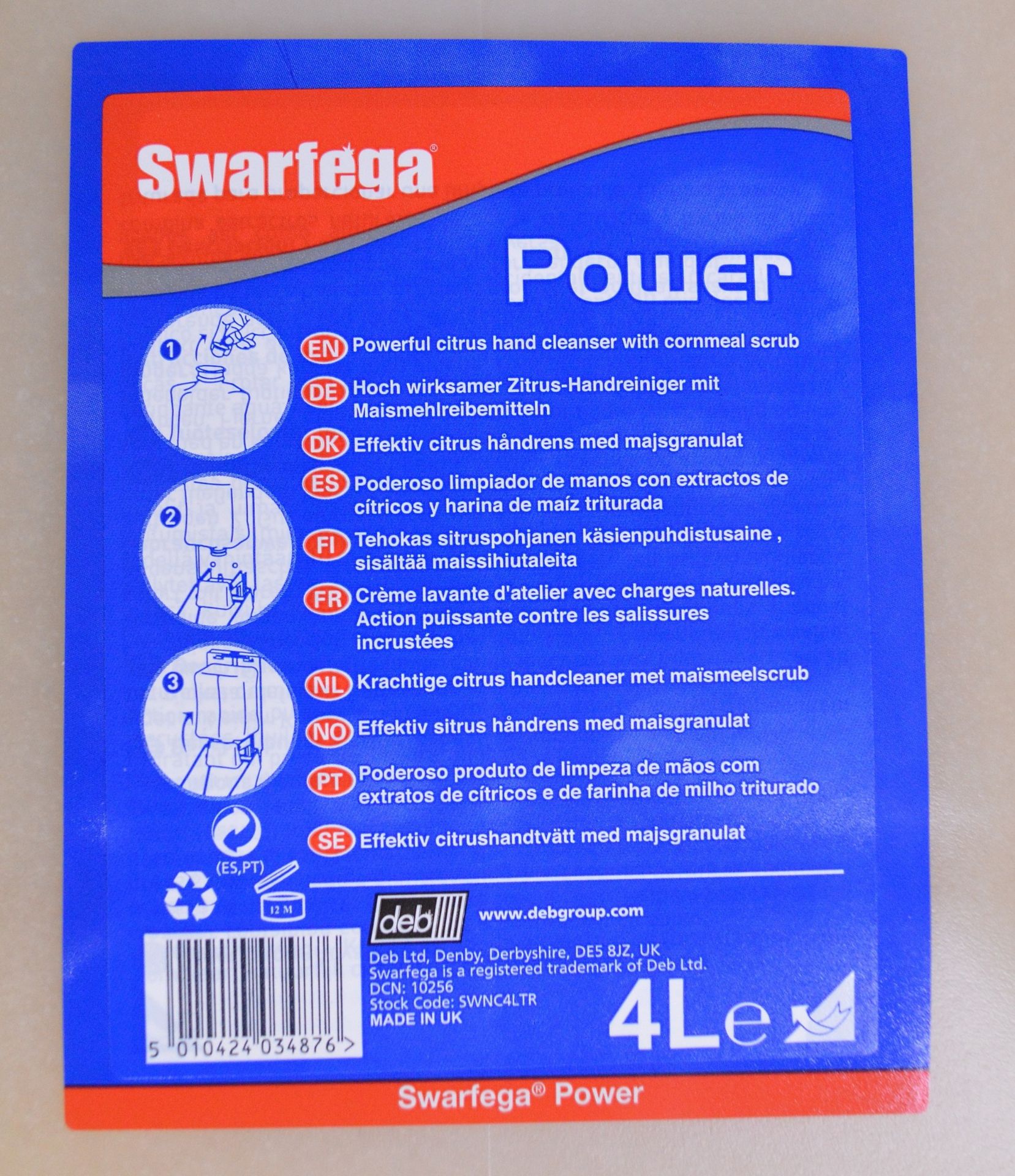 Swarfega power hand cleaner - 4x 4LTR bottles - Image 2 of 3