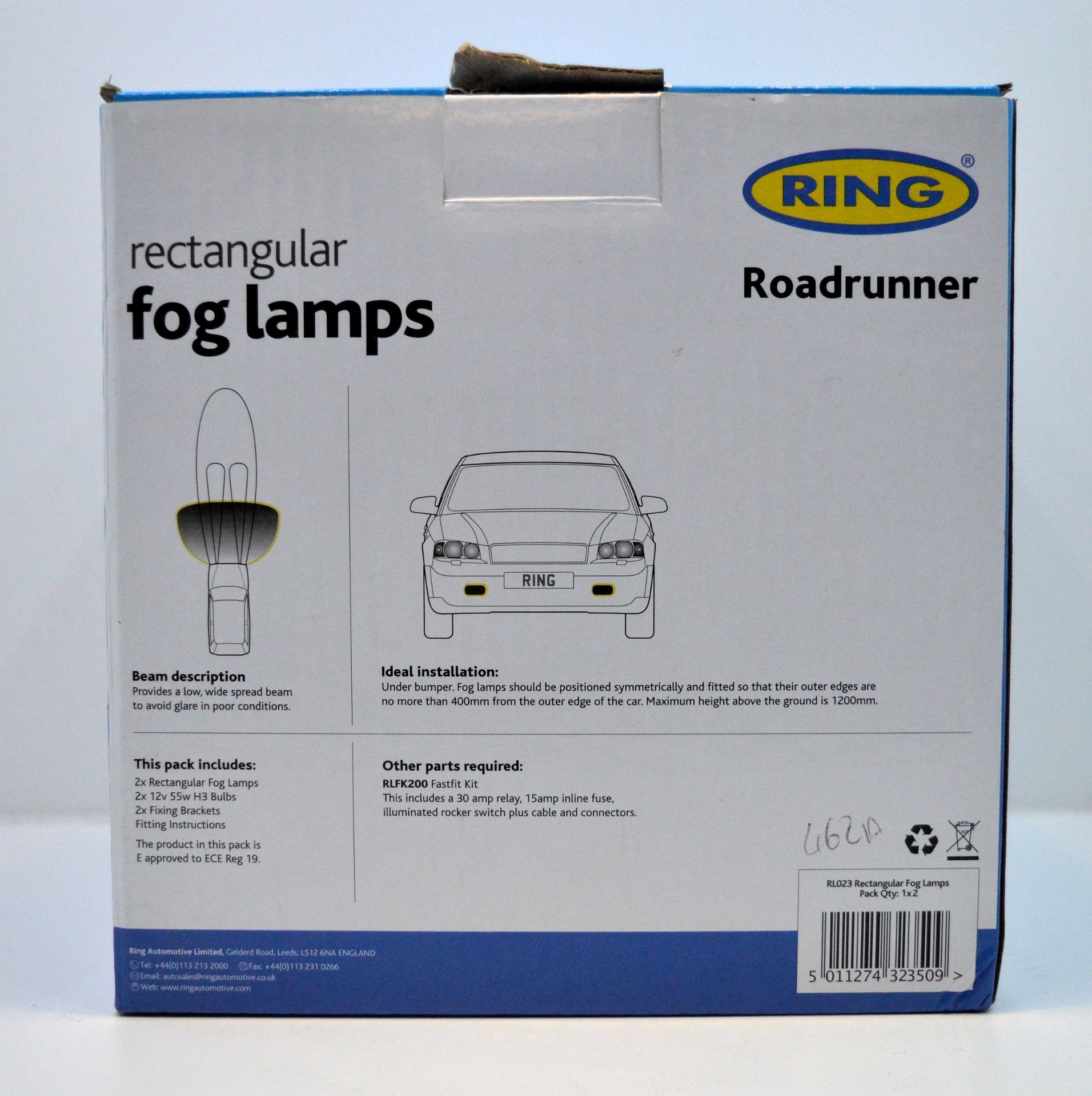 Pair of Ring Roadrunner Rectangular Fog Lamps 12V H3 - Image 2 of 3