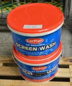 2x Tubs of Carplan Screen Wash - 72x 70ml sachets per tub