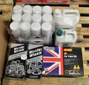 De-Icer, Wonder Wheels Cleaner, Hycote Car Valet Kit, Triplewax Wash & Wax