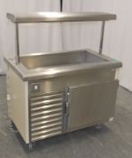 Refrigerated Food Serving Trolley with canopy - L1150 x W700 x H1380mm