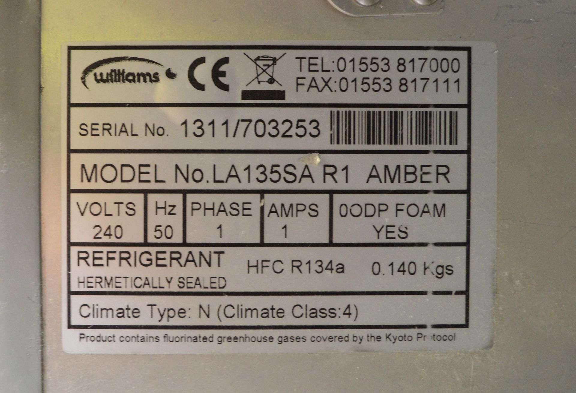 Williams LA135SA Undercounter Freezer - Image 5 of 7