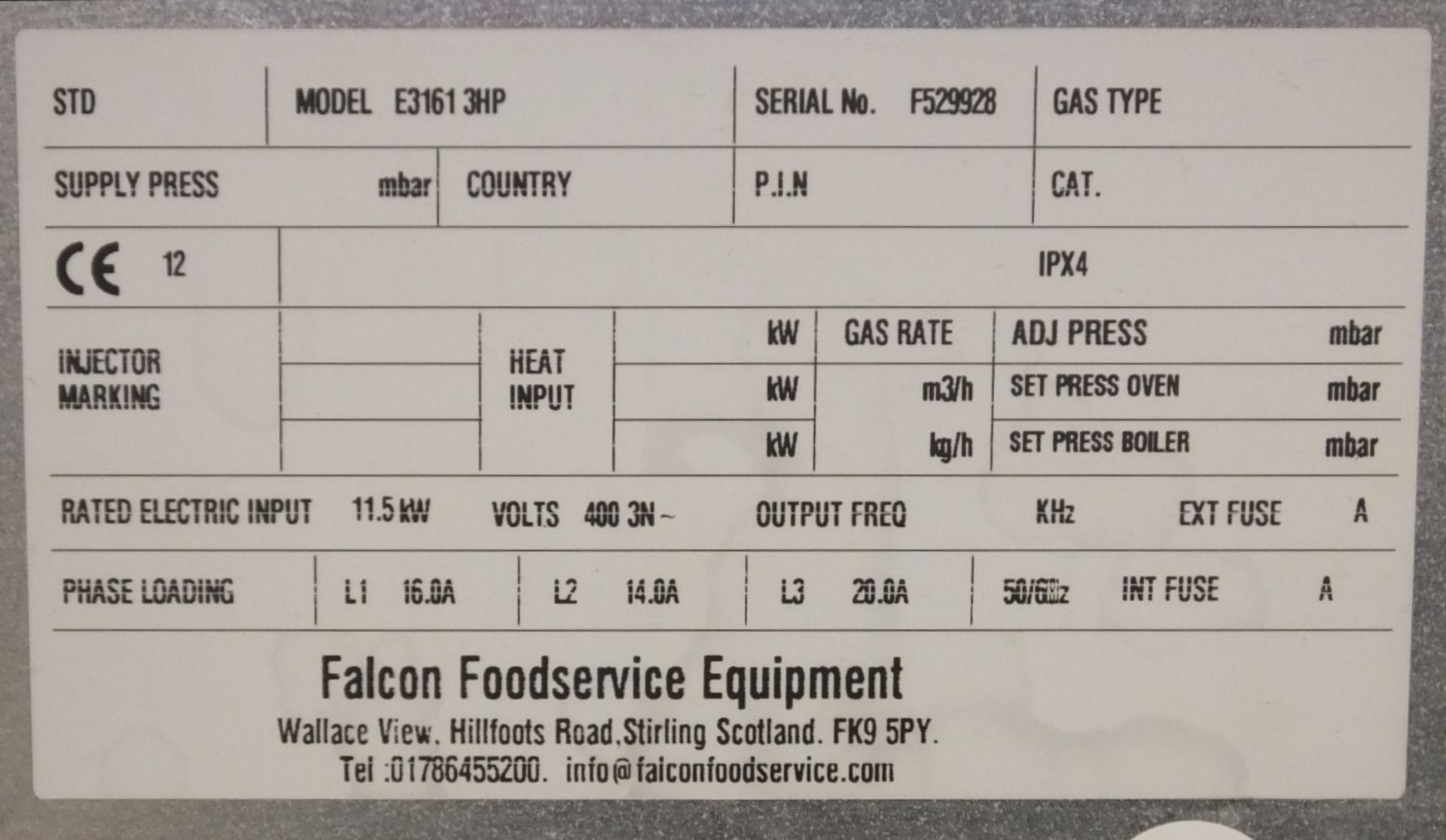 Falcon E3161 Dominator Plus - Electric 3 Hotplate Range Oven - 400v - Image 9 of 10