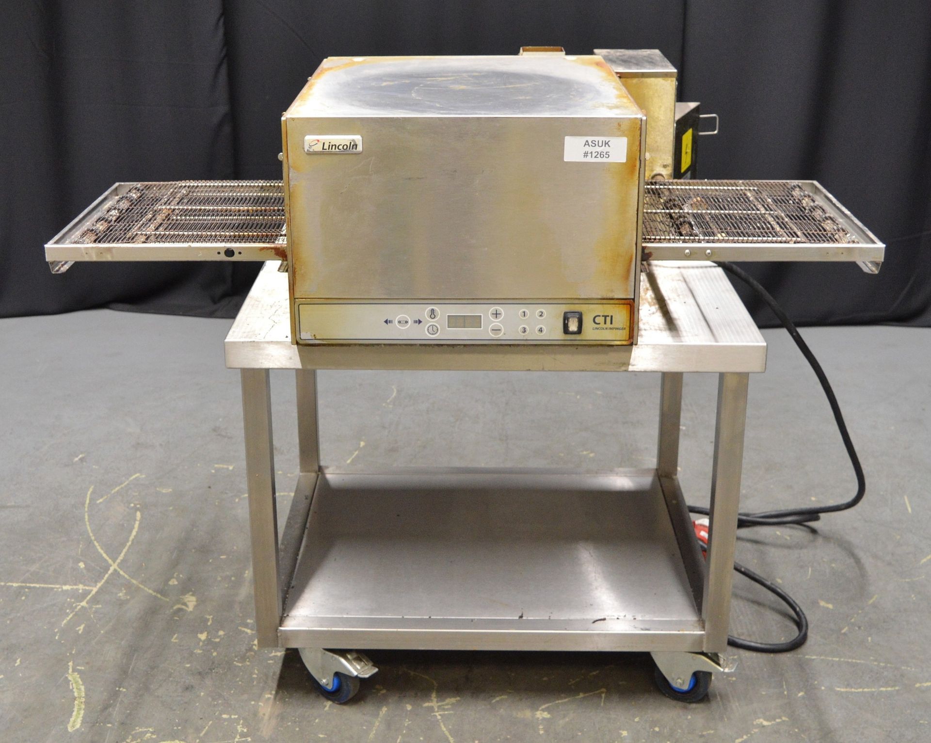 Lincoln CTI IP21 Countertop Conveyor Oven on Stainless Steel Trolley Unit