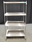 Stainless Steel 4 Shelf Unit - L900 x W600 x H1630mm