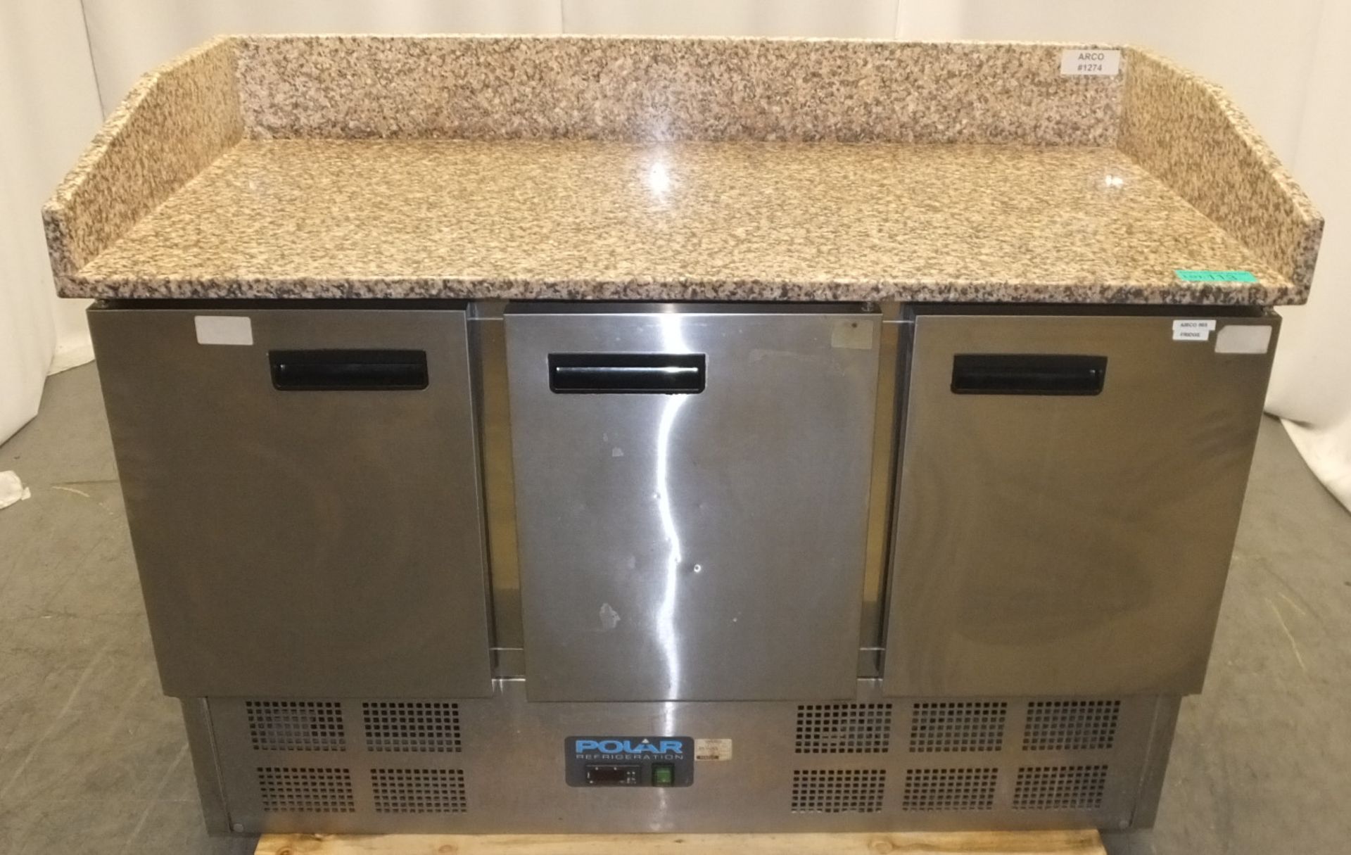 Polar Refrigeration G623 3 Door Refrigerated Preparation Counter - L1400 x D710 x H1000mm