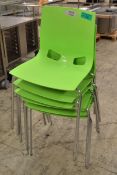 6x Plastic Chairs - Green