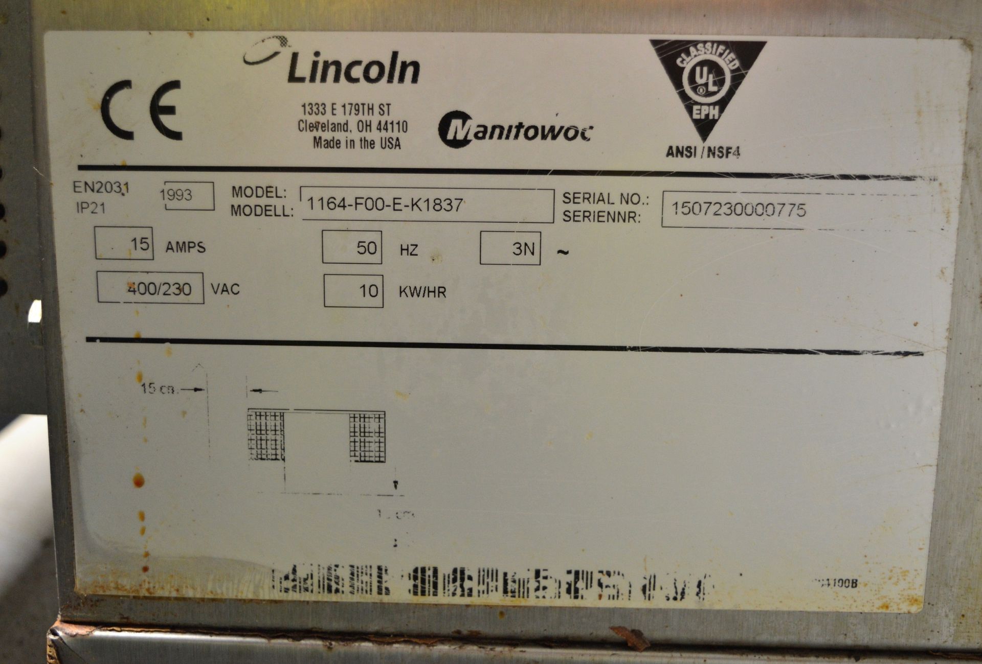 Lincoln 1164-F00-E-K1837 Electric Double Conveyor Oven - 3 Phase - Image 11 of 12