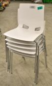 6x Plastic Chairs - White