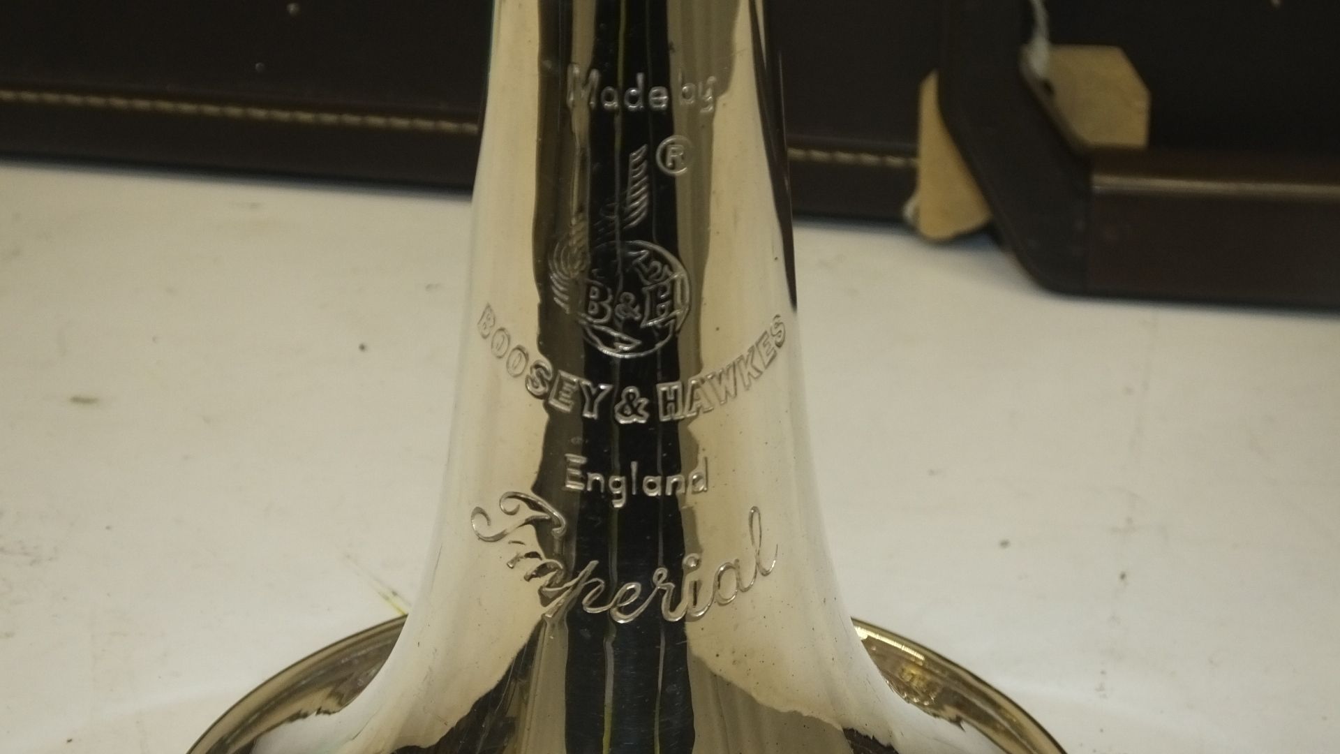 Boosey & Hawkes Fanfare Trumpet in Besson case - Serial Numbers in description. - Image 7 of 10
