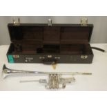 Besson International Fanfare Trumpet in case - Serial Number - 706 - 740936.