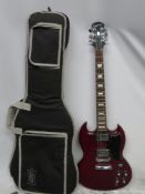 Gibson Epiphone electric guitar includes soft padded carry case. Serial Number: S021012721.