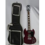 Gibson Epiphone electric guitar includes soft padded carry case. Serial Number: S021012721.