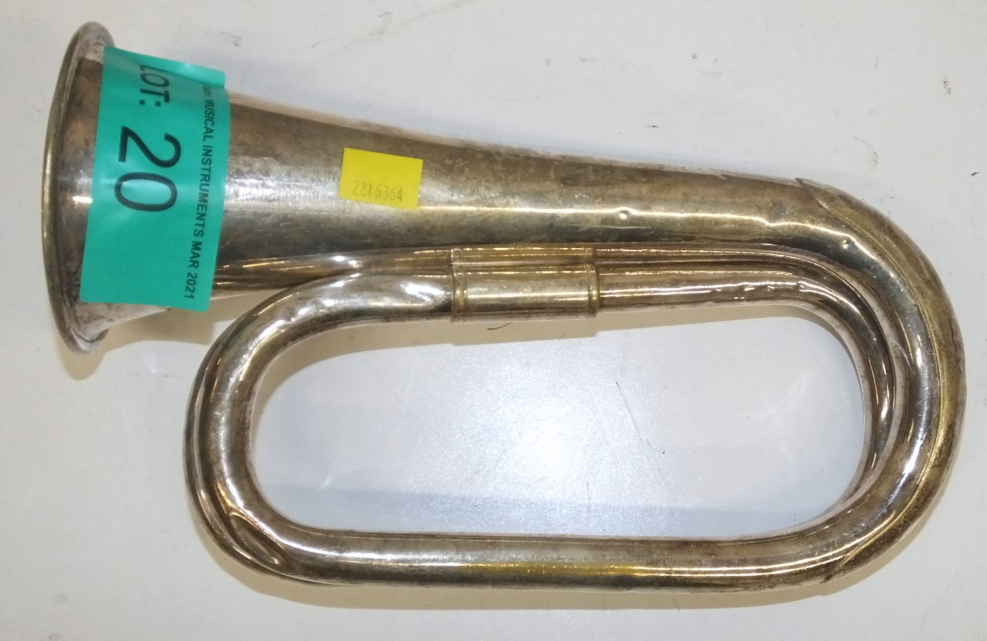 McQueens Bugle - Serial Number - 938 (lining clamp damaged and dents in bugle) - Image 2 of 3